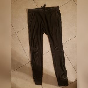 Dark grey distressed sweatpants